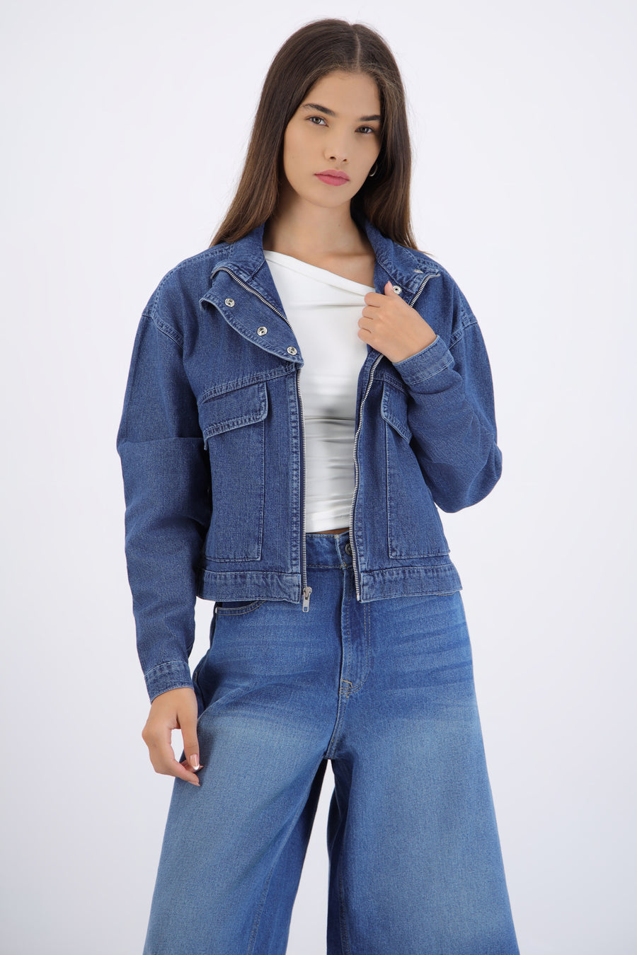 Chamarras denim bolsas