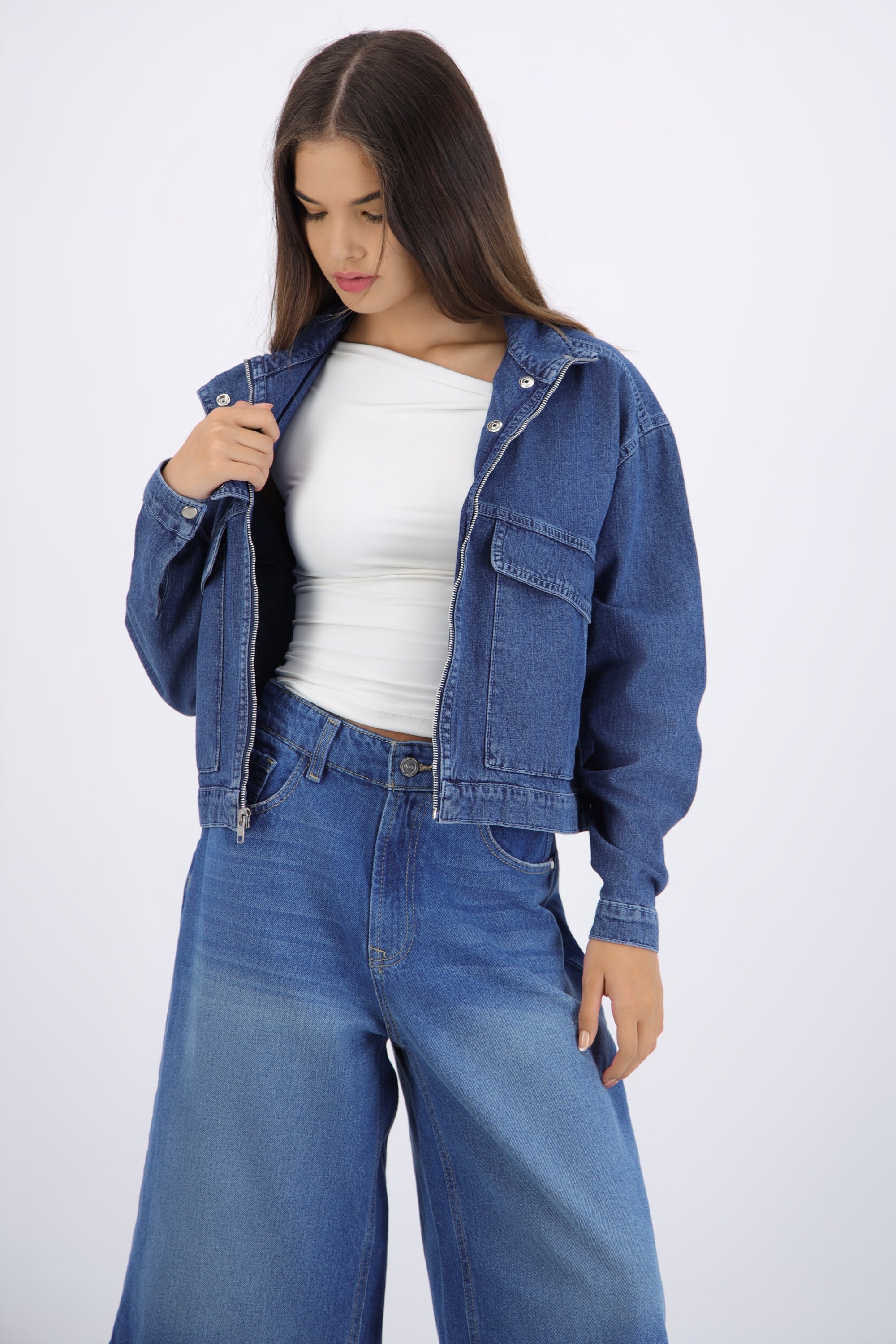 Chamarras denim bolsas