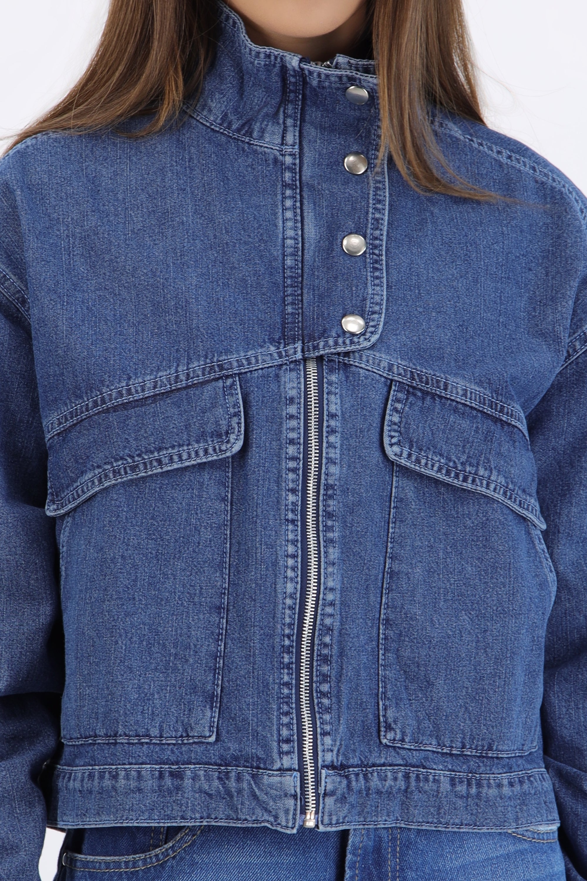 Chamarras denim bolsas