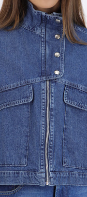 Chamarras denim bolsas