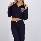 Sudadera crop estampado tenis