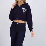Sudadera crop estampado tenis