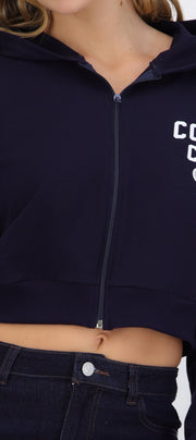 Sudadera crop estampado tenis