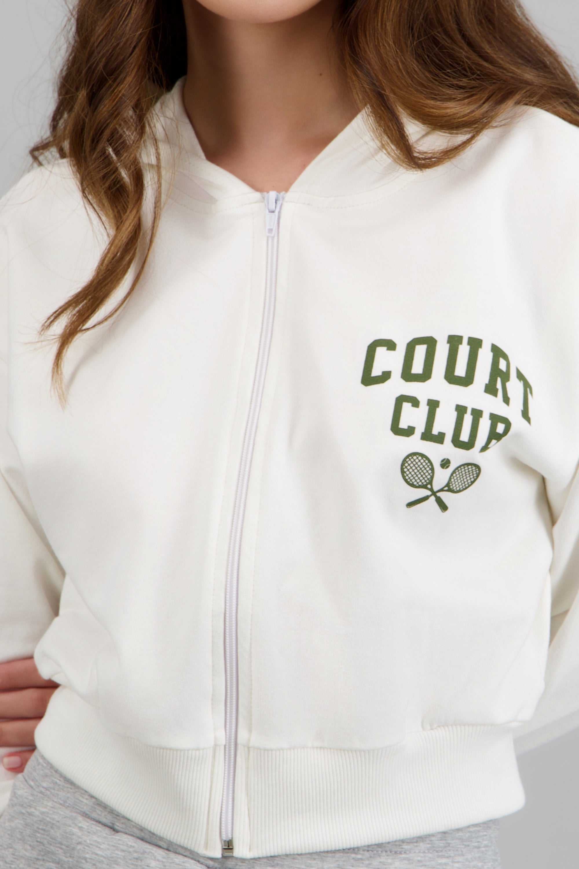 Sudadera crop estampado tenis BLANCO