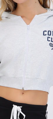 Sudadera crop estampado tenis