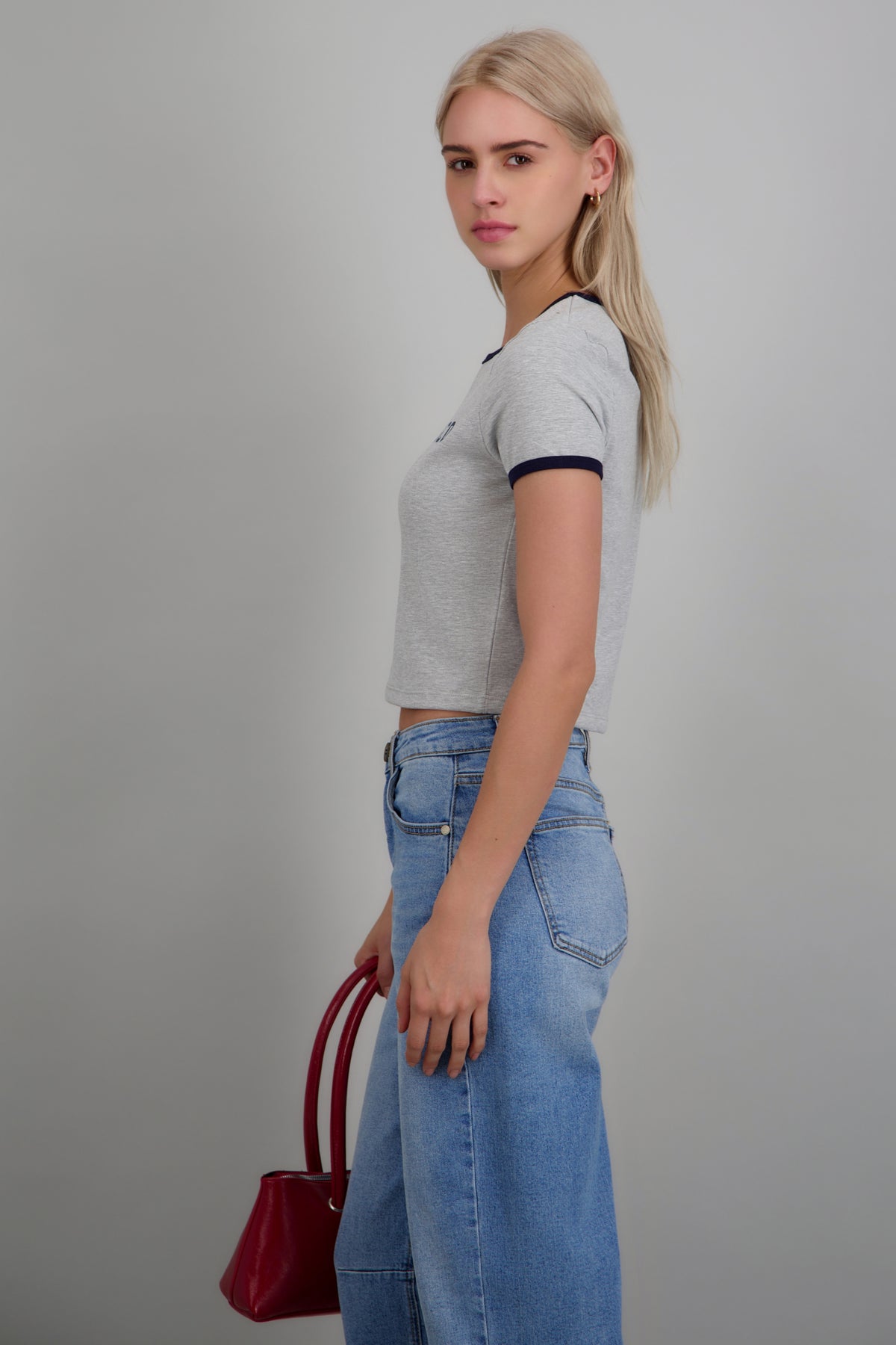 Playera crop san francisco GRIS JASPE