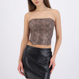 Top bandeau corset estampado animal print