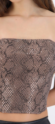 Top bandeau corset estampado animal print