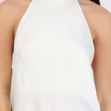 Top halter amarre satinado detalle encaje