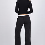 Pantalón pretina doble detalle rayas