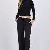 Pantalón pretina doble detalle rayas
