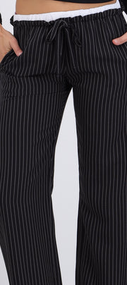 Pantalón pretina doble detalle rayas