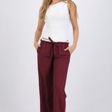 Pantalón pretina doble detalle rayas