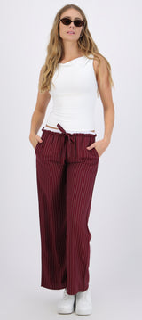 Pantalón pretina doble detalle rayas