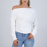 Camiseta cuello barca asimétrica