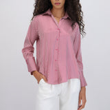 Blusa satin rayas