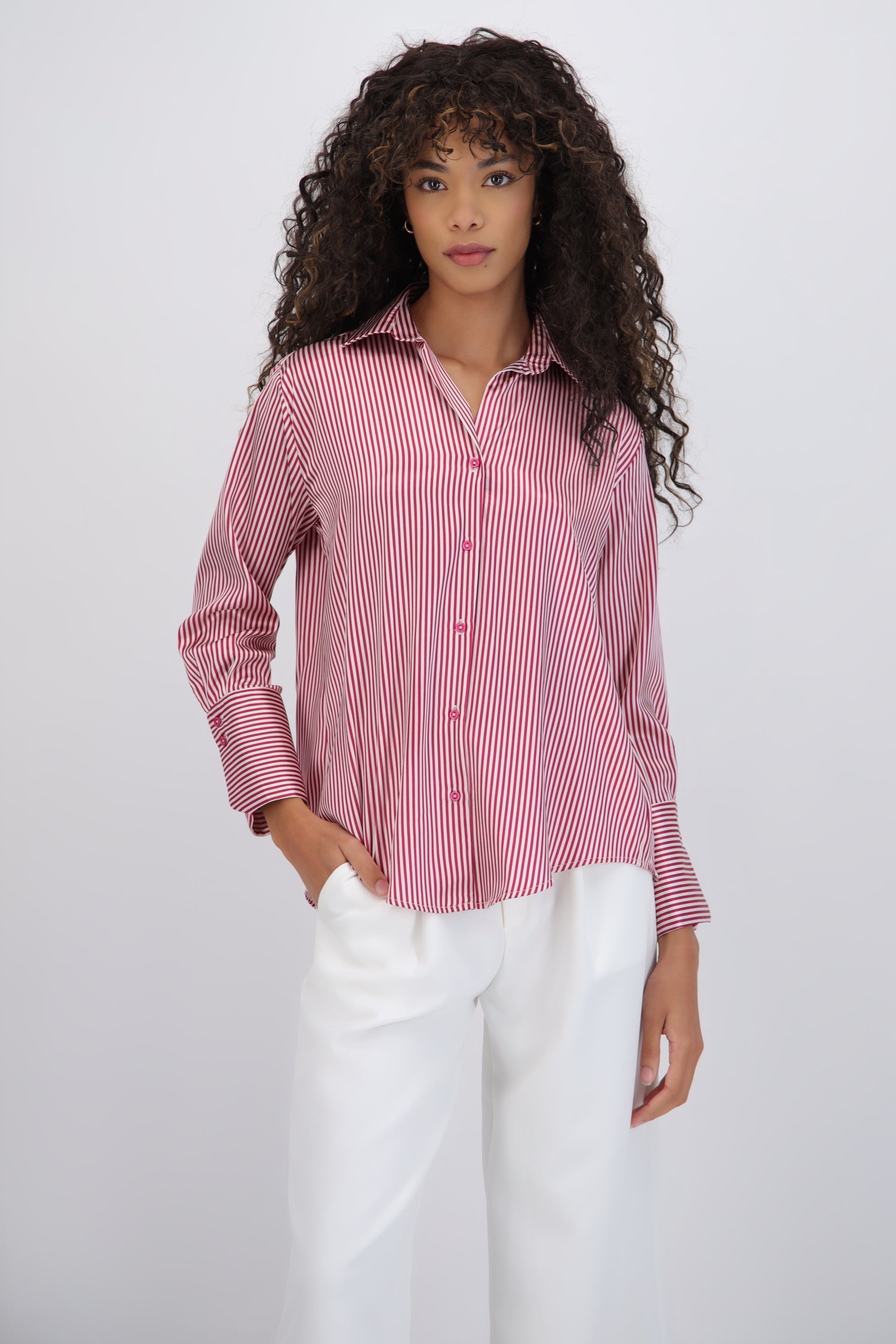 Blusa satin rayas