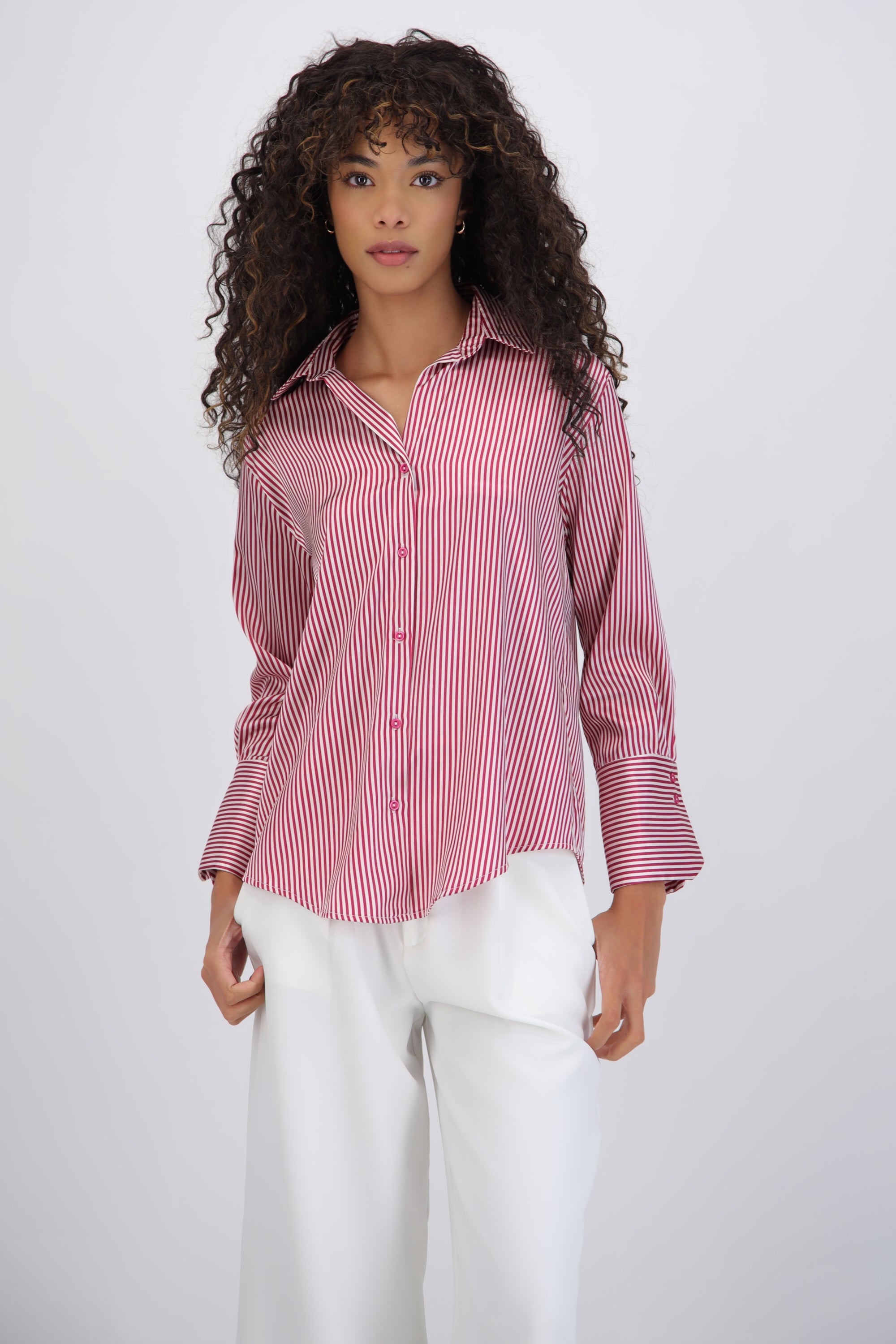 Blusa satin rayas