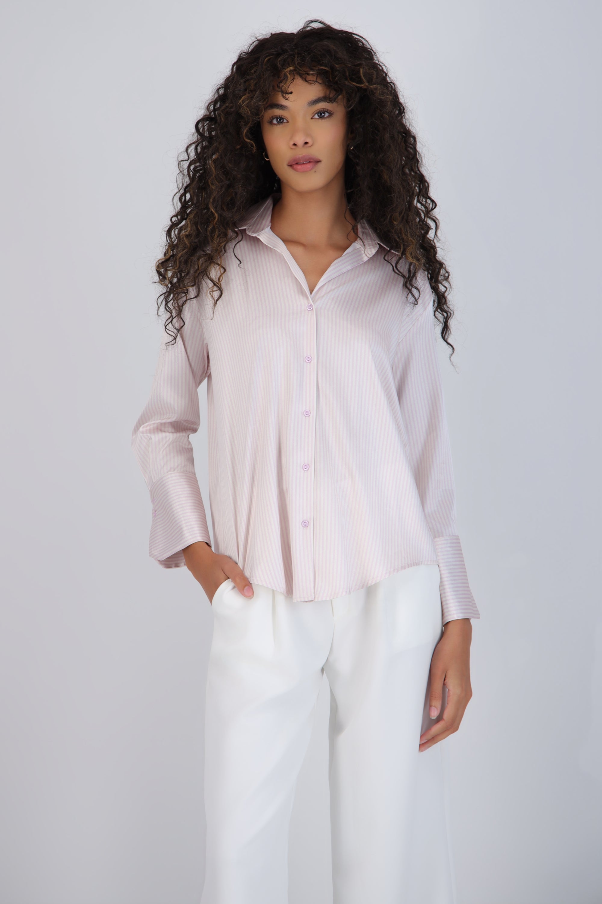 Blusa satin rayas