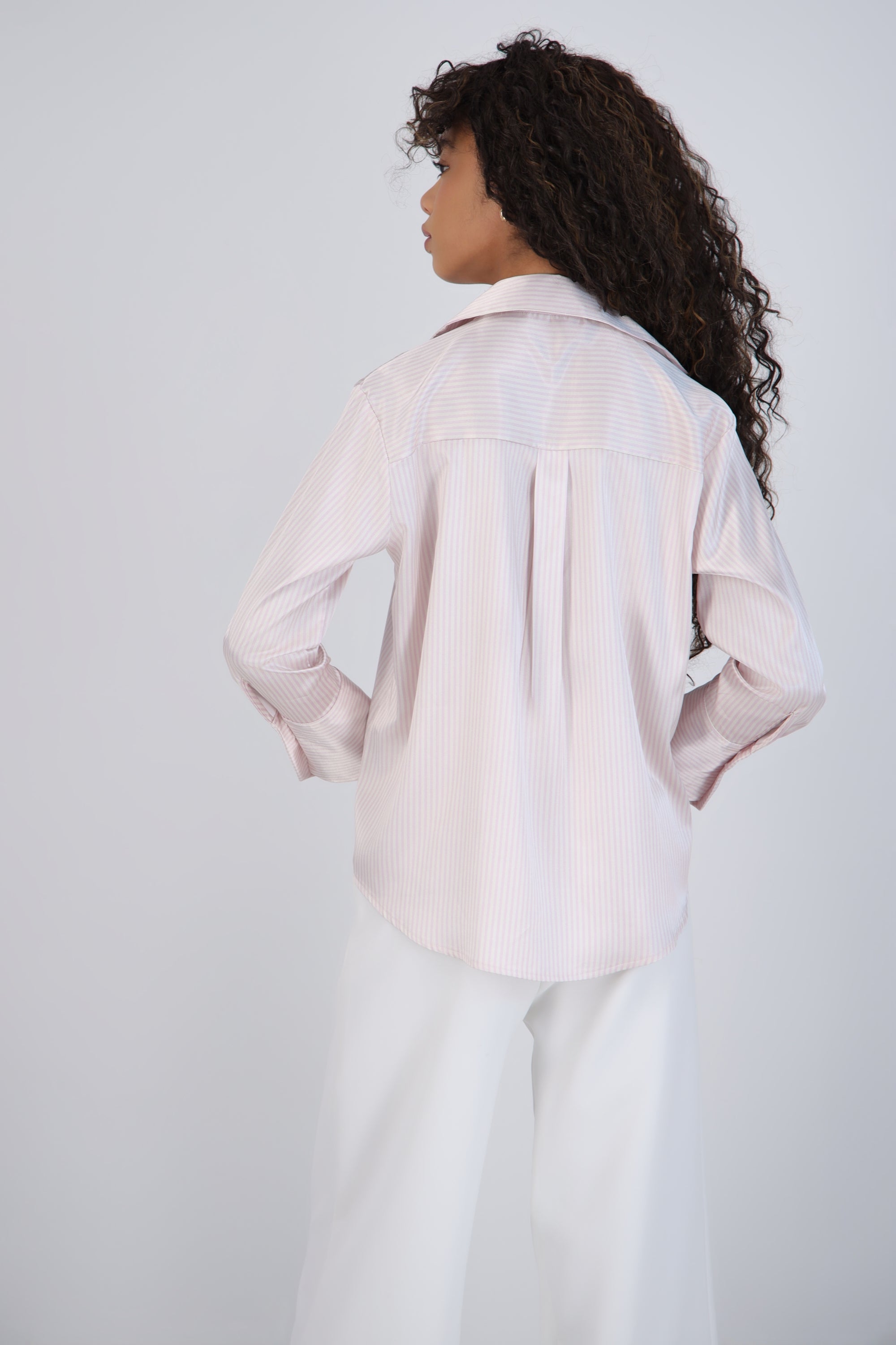 Blusa satin rayas