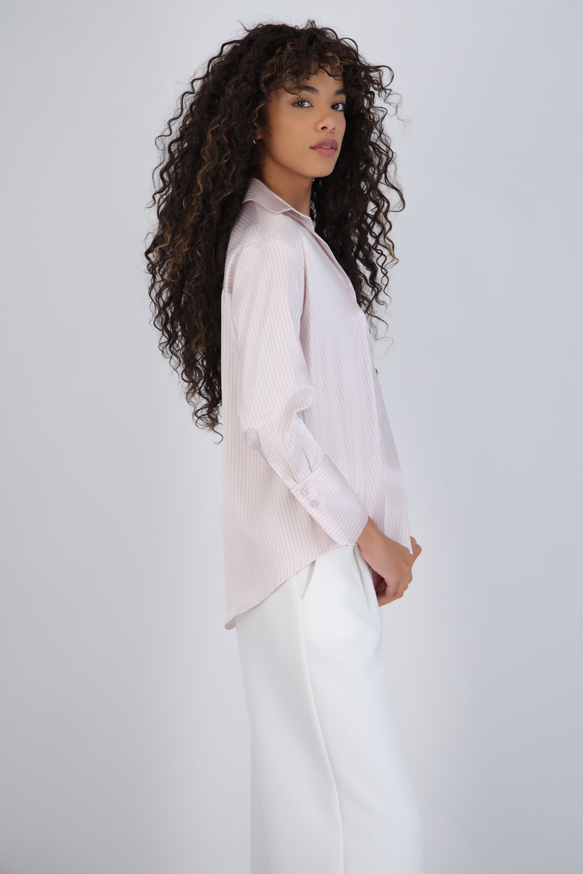 Blusa satin rayas