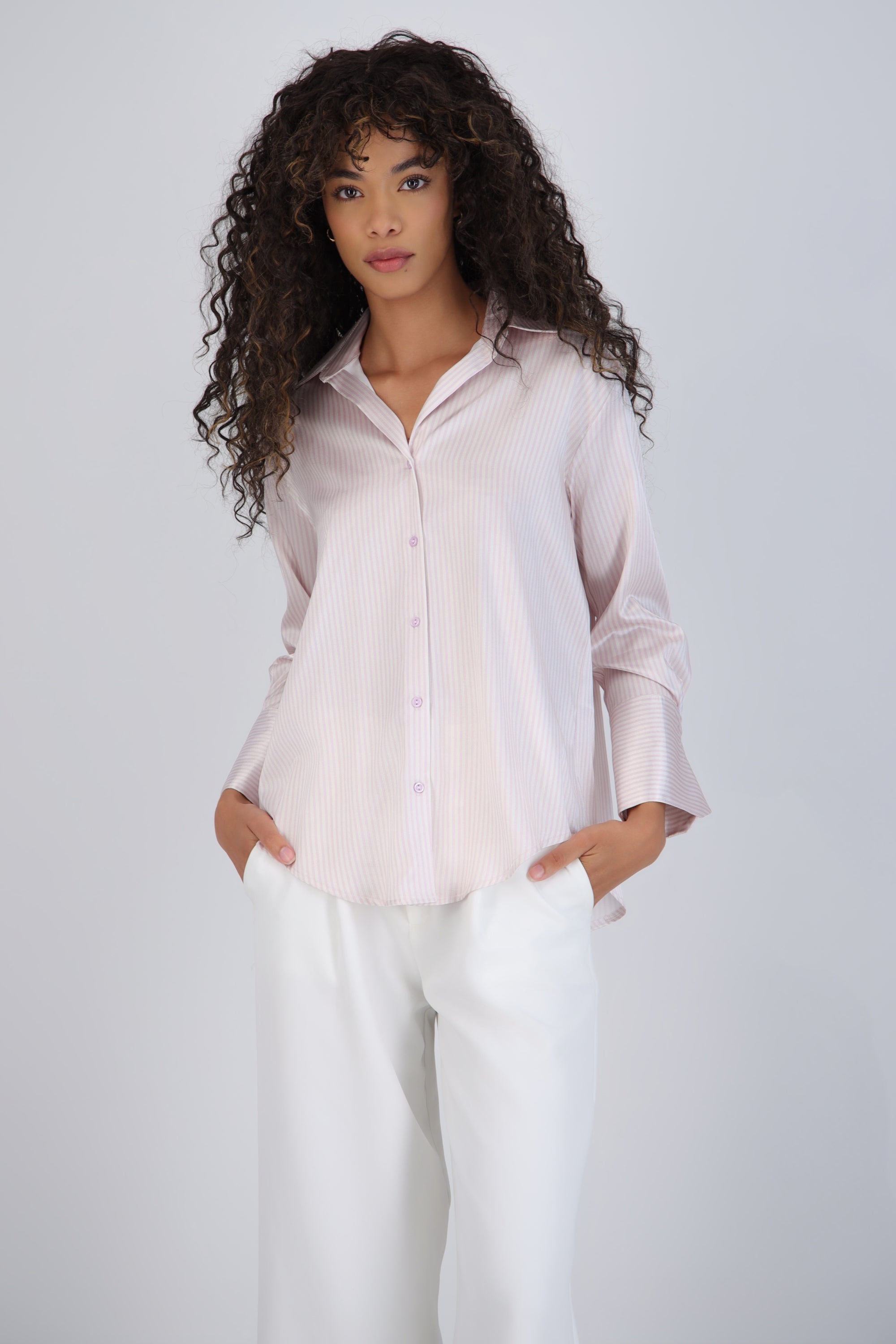Blusa satin rayas