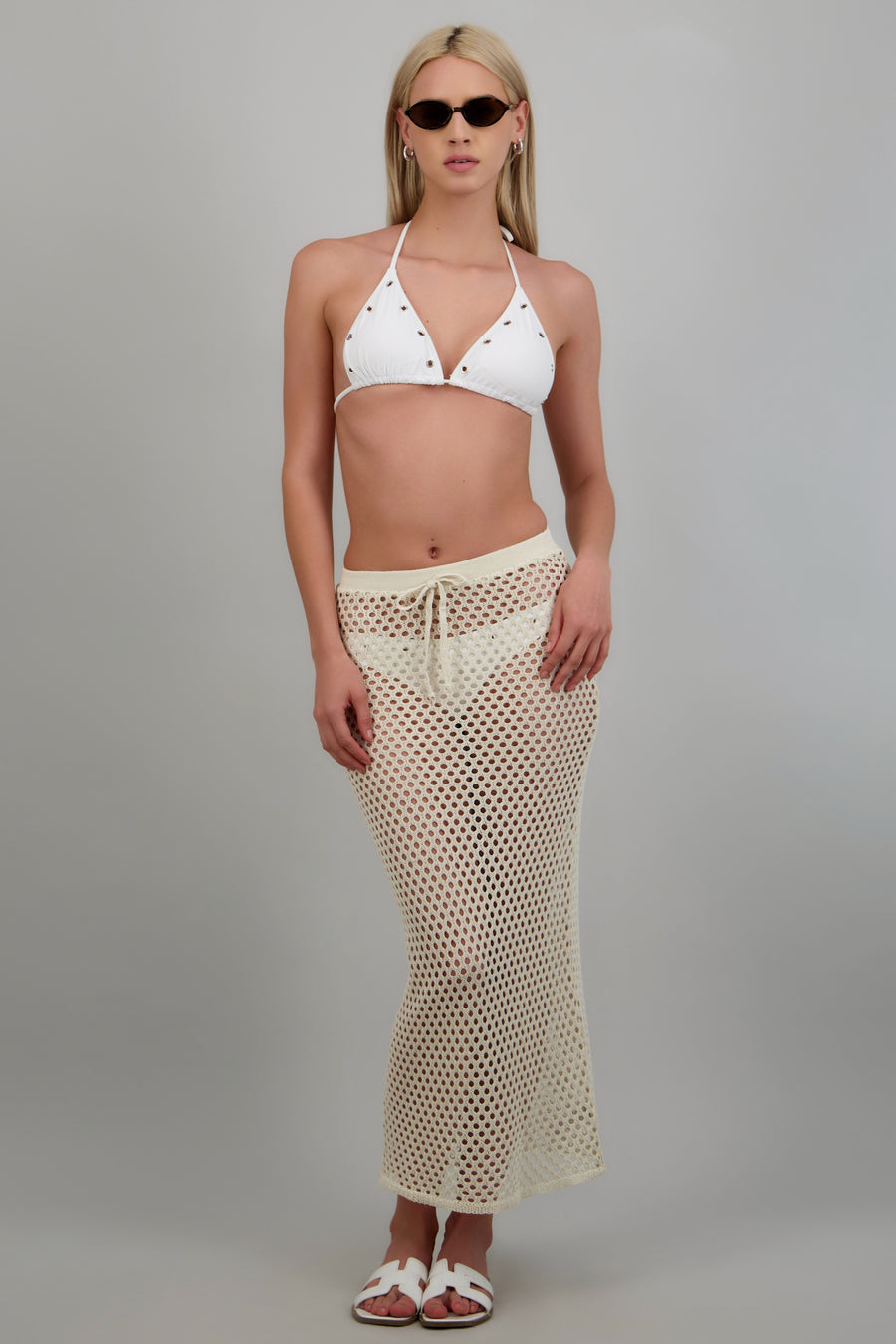 Falda maxi tejida