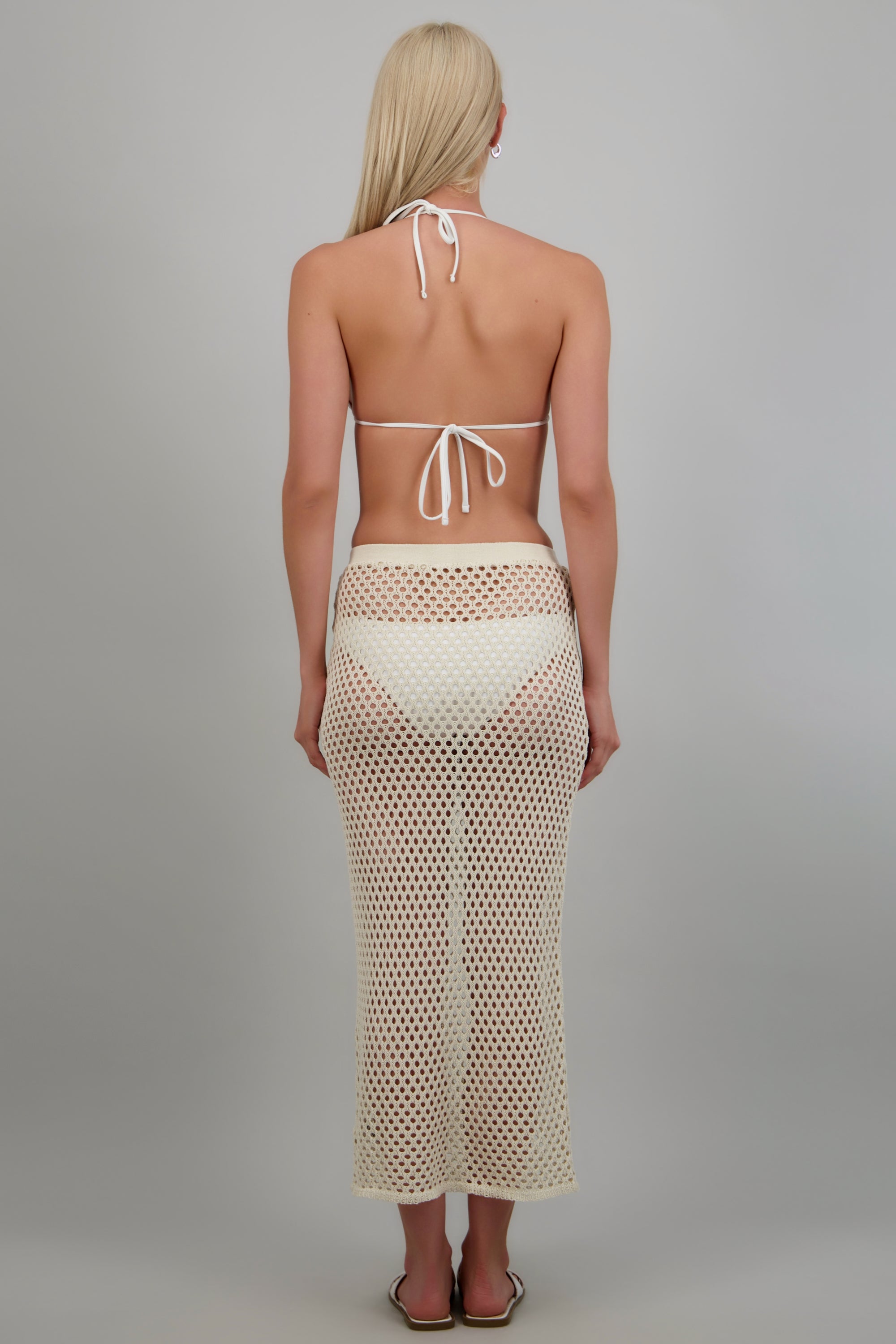 Falda maxi tejida BEIGE