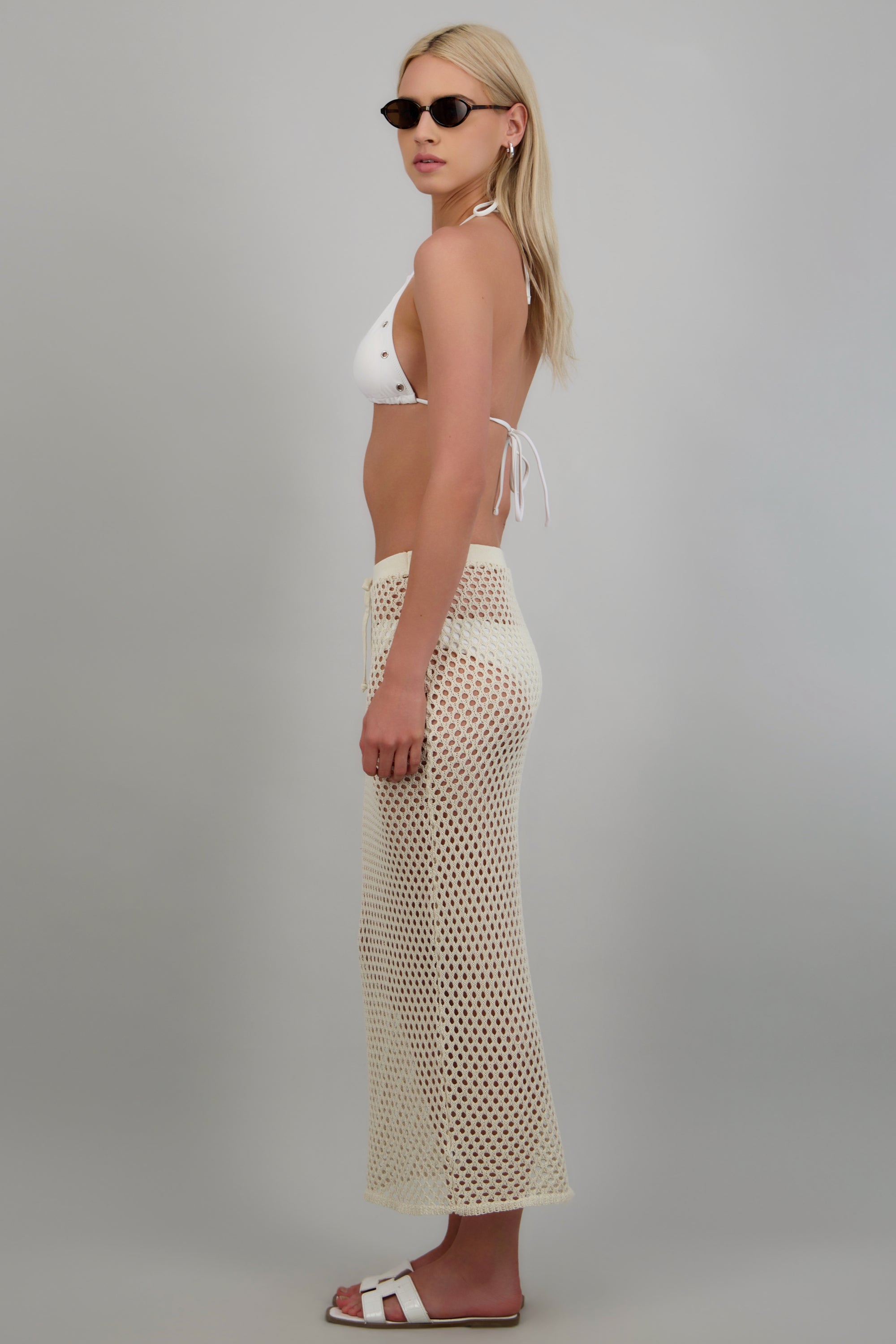 Falda maxi tejida BEIGE