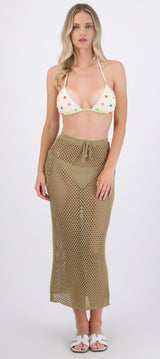 Falda maxi tejida