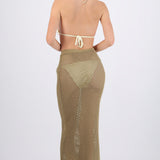 Falda maxi tejida