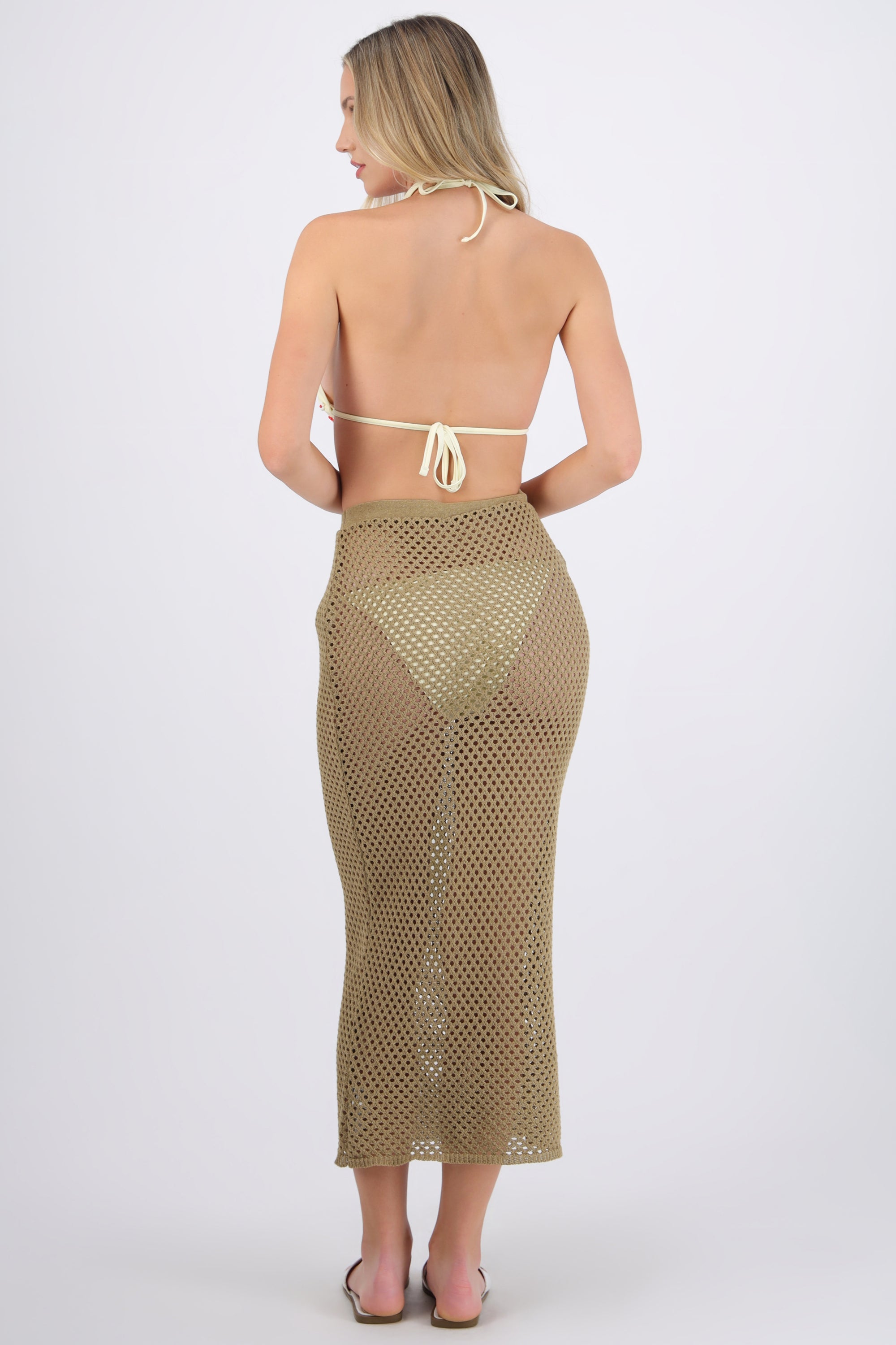 Falda maxi tejida