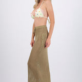 Falda maxi tejida