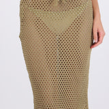 Falda maxi tejida