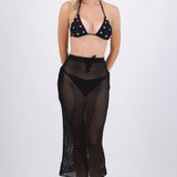 Falda maxi tejida