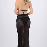 Falda maxi tejida