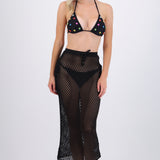 Falda maxi tejida