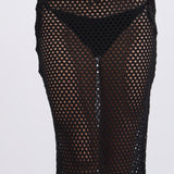 Falda maxi tejida