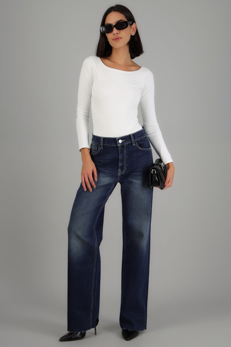 Jeans straight deshilado