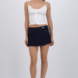 Skort cruzado denim