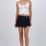 Skort cruzado denim