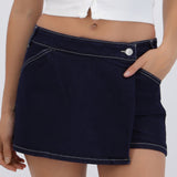 Skort cruzado denim