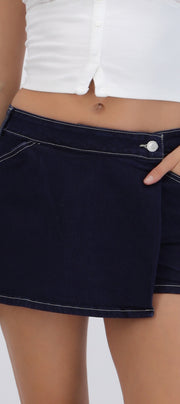 Skort cruzado denim