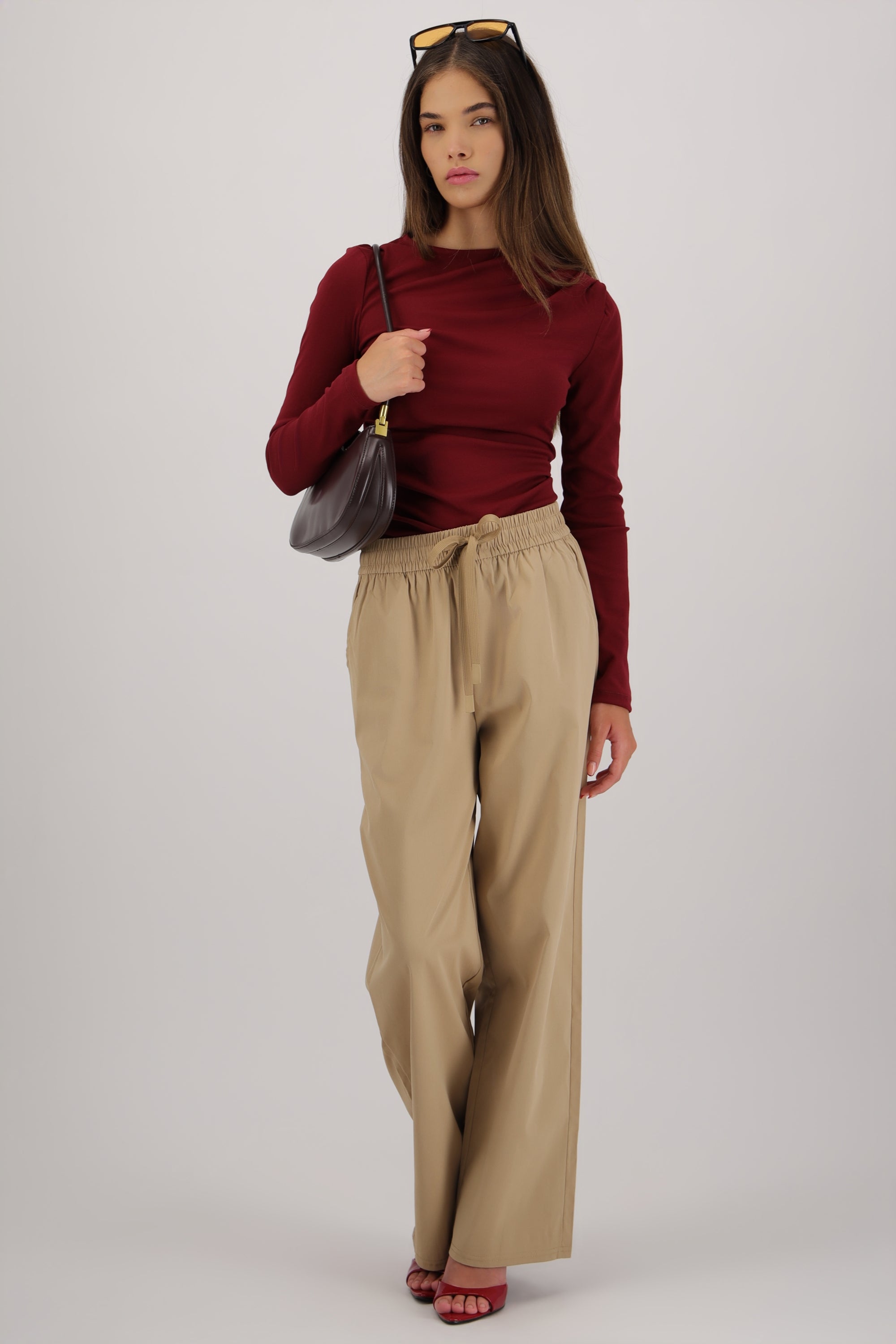 Pantalon straight jareta resorte KHAKI