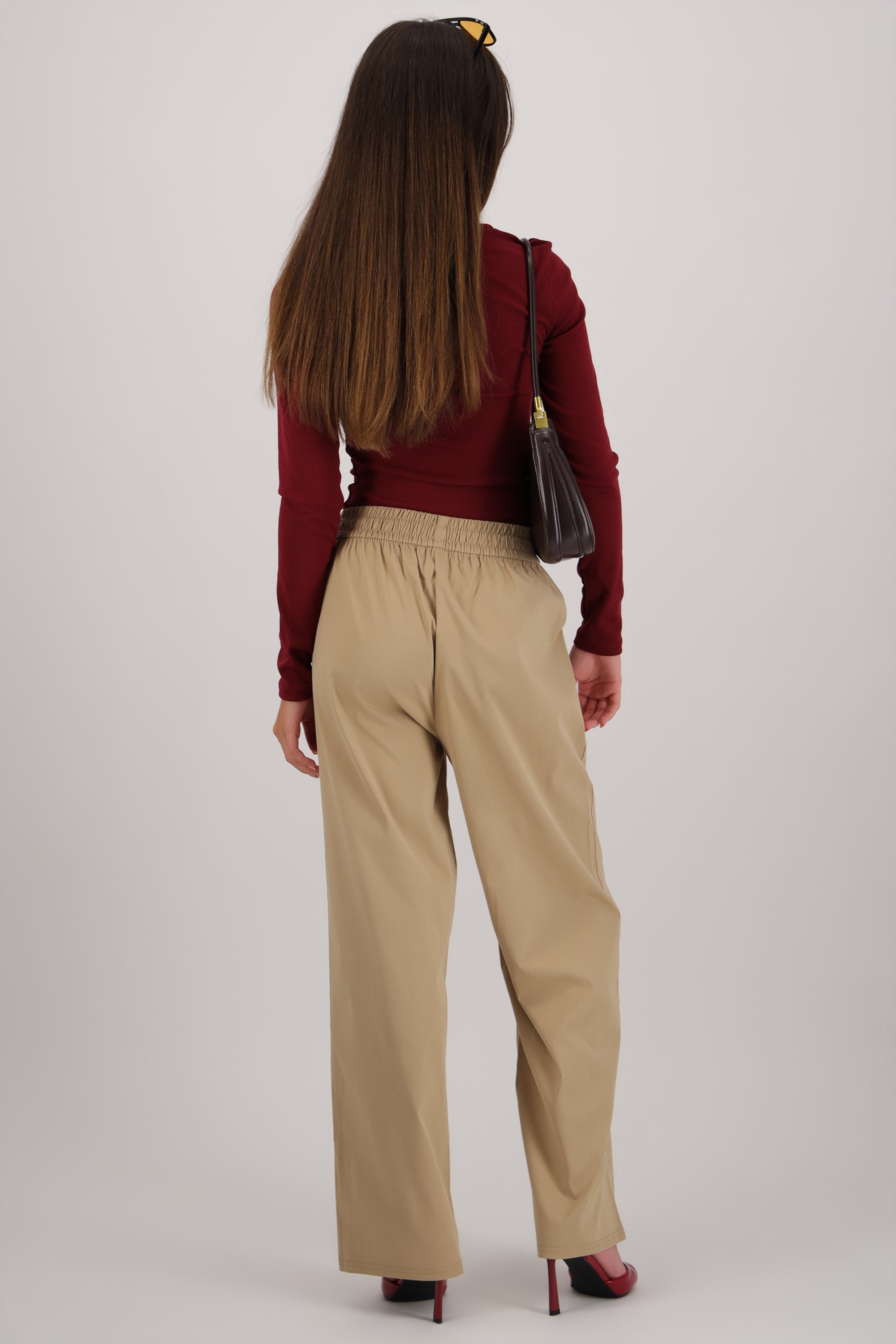 Pantalon straight jareta resorte KHAKI