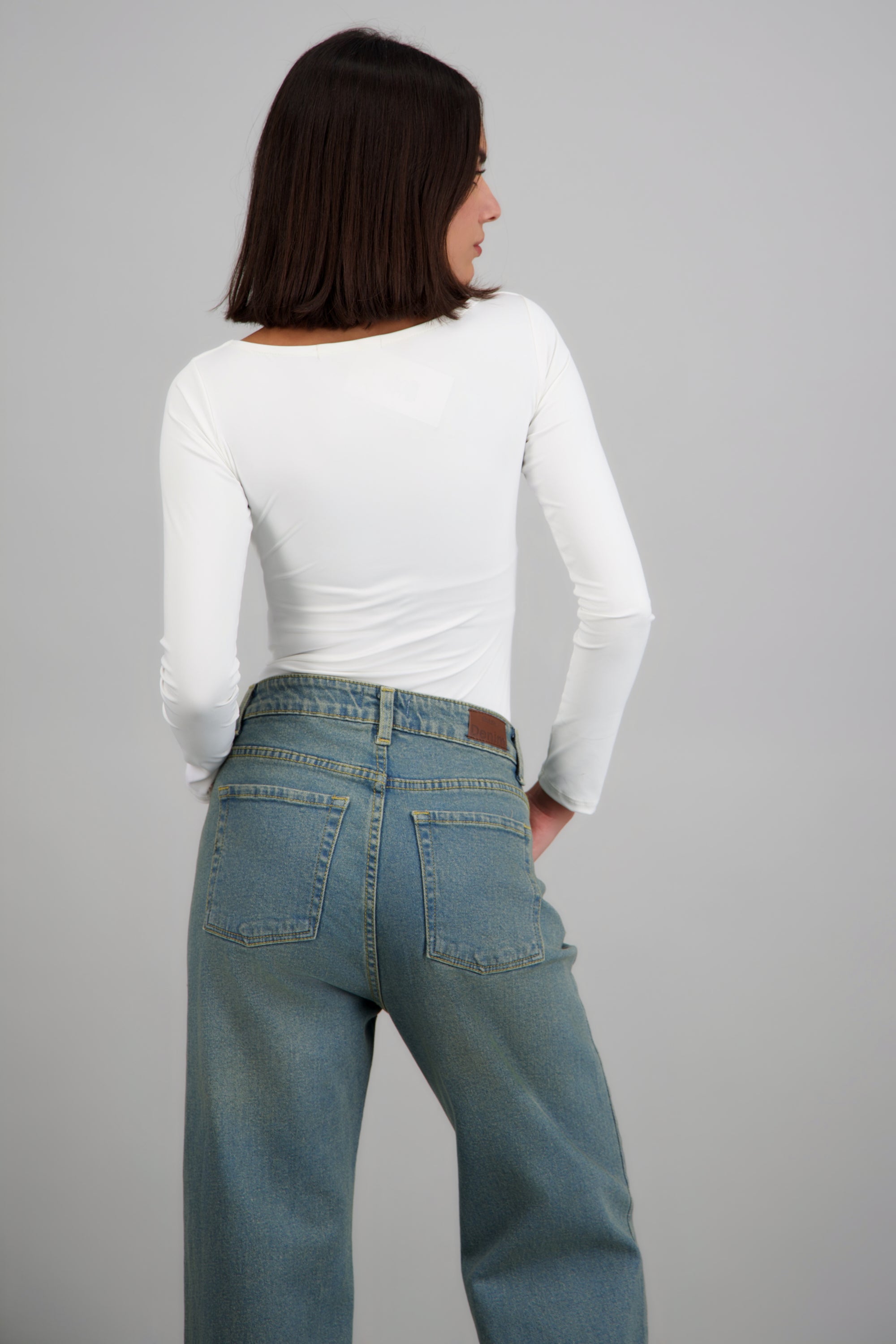 Bodysuit liso escote redondo BLANCO