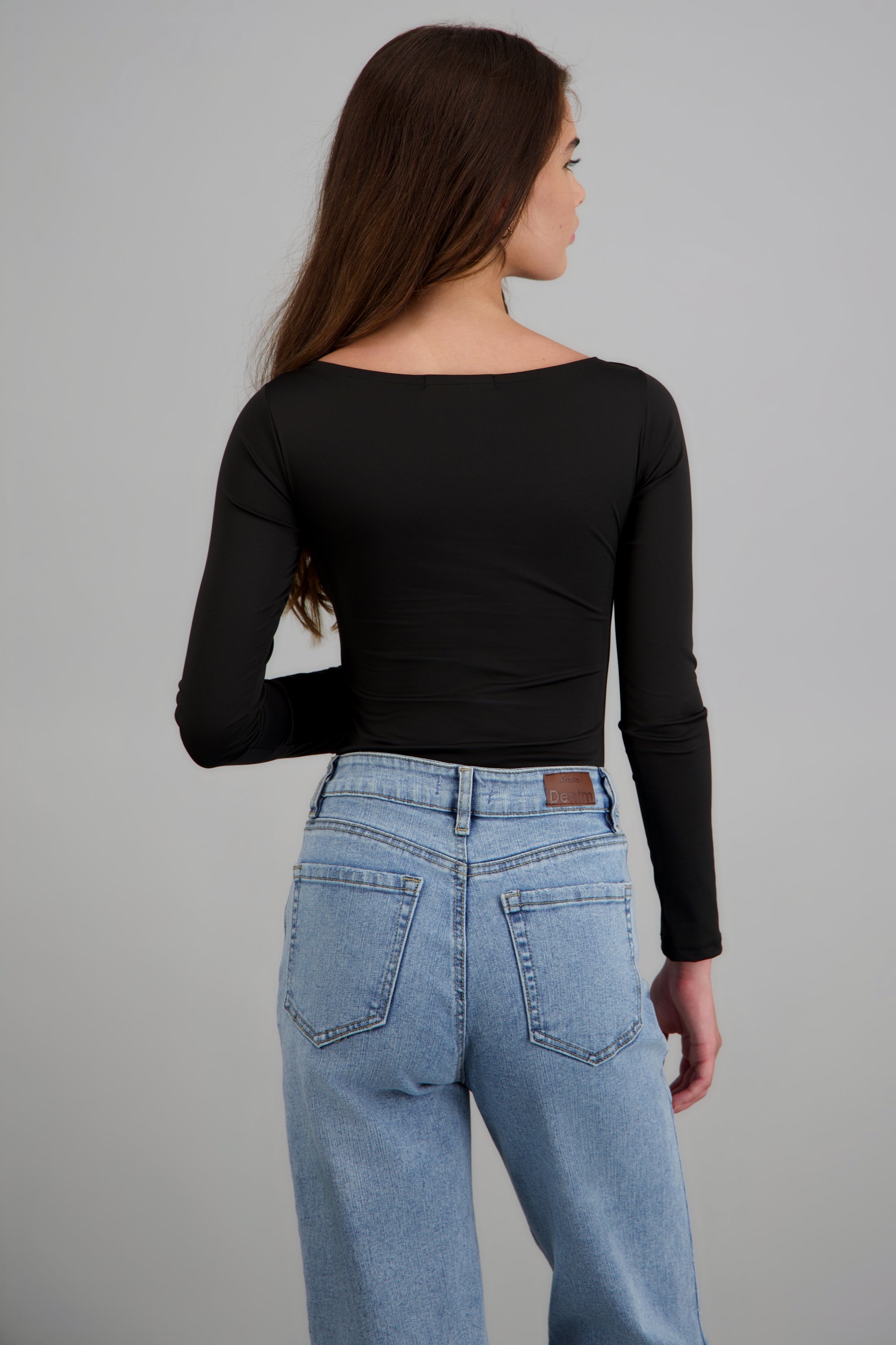 Bodysuit liso escote redondo NEGRO