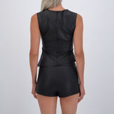 Top detalle drapeado PU