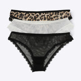 Tripack bikini mesh estampado