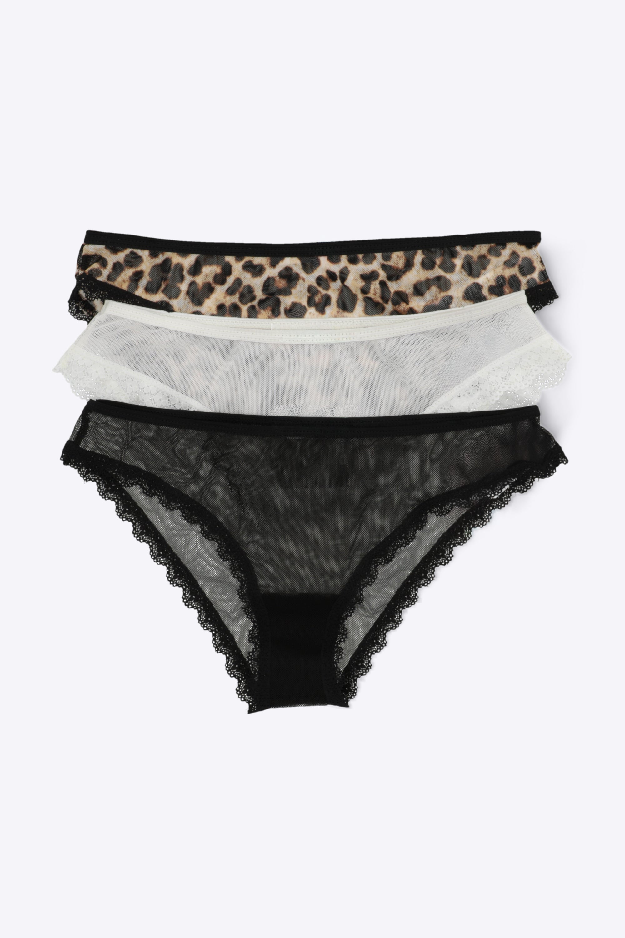 Tripack bikini mesh estampado